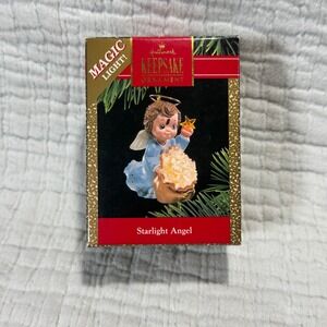1990 Hallmark Keepsake Ornament Magic Light Up Starlight Angel Holiday Christmas
